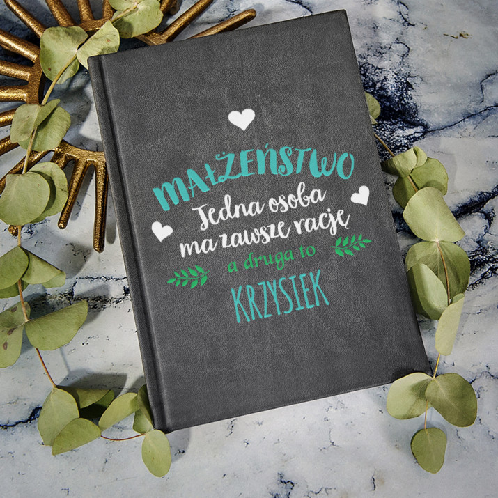 Małżeństwo - notatnik A5 z nadrukiem Małżeństwo - notatnik A5 z nadrukiem